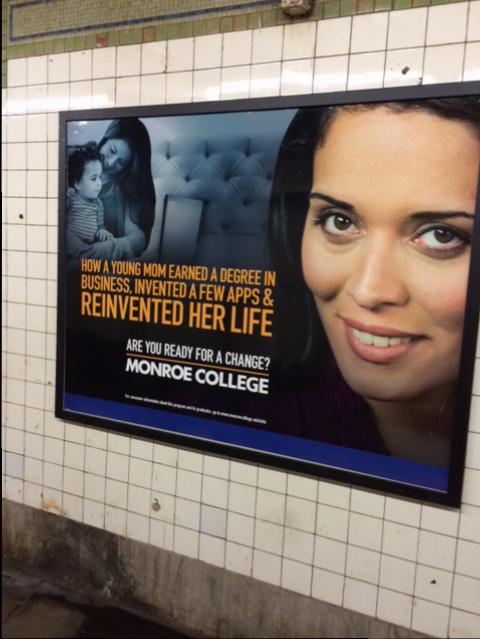 Image: <b>Monroe College</b> returns to the subways with mom-spiration ad - photo3